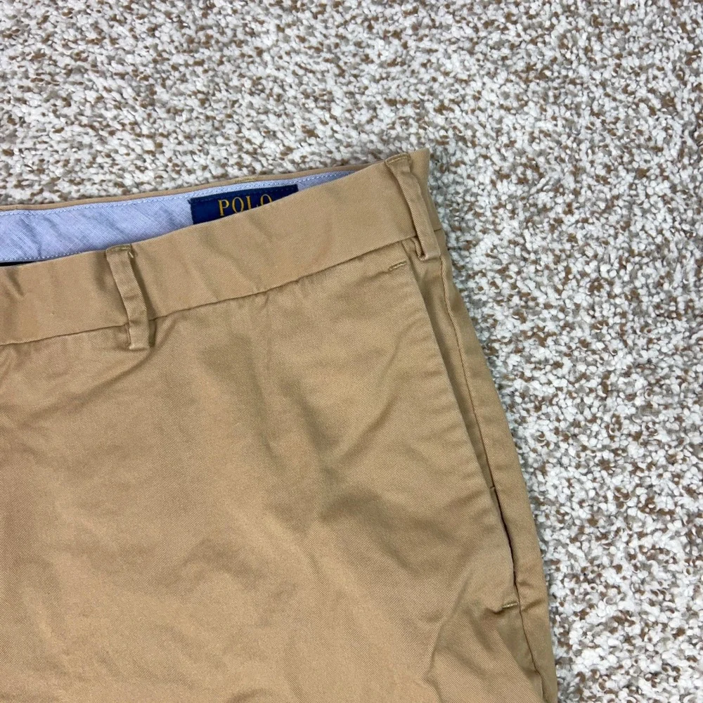 Polo Ralph Lauren Shorts Mens 38 Tan Slim Fit Stretch Chino Flat Front Preppy